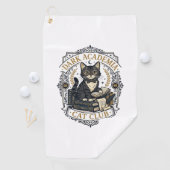 Dunkle Akademie-Katze Vater-Geschenkidee - Dunkle Golfhandtuch (Insitu)