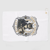 Dunkle Akademie-Katze Vater-Geschenkidee - Dunkle Golfhandtuch (Horizontal)
