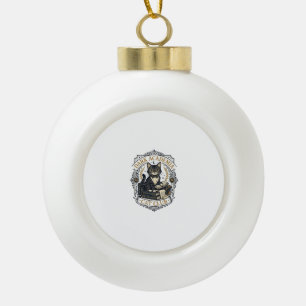 Dunkle Akademie-Katze Vater Geschenkidee - Dunkle Keramik Kugel-Ornament