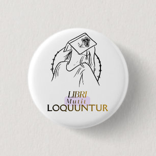 Dunkle Akademie Latein-Zitat Linienkunst Button