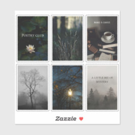 Dunkle Akademie-Lesesthetik-Aufkleberbogen Aufkleber