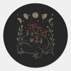 Dunkle Akademie Moon Witchy Goblincore Ästhetik fü Runder Aufkleber