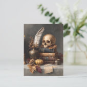 Dunkle Akademie noch Leben mit Schädel Postkarte (Stehend Vorderseite)