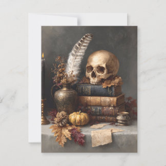Dunkle Akademie noch Leben mit Schädel Postkarte