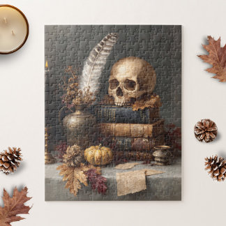 Dunkle Akademie noch Leben mit Schädel Puzzle