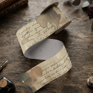 Dunkle Akademie Obsidian Vintage-Manuskript Satinband