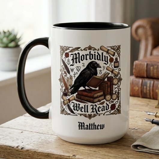 Dunkle Akademie Rabe Gothic Name Tasse