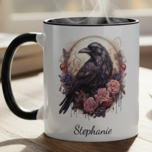 Dunkle Akademie-Raben-Gotik-Blumen Tasse