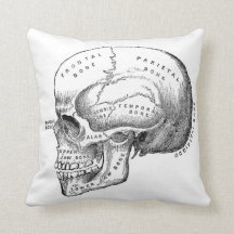 Dunkle Akademie-Totenkopf-Kissen
