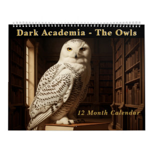 Dunkle Akademie Vintage Eule Ölporträts Gothic Kalender