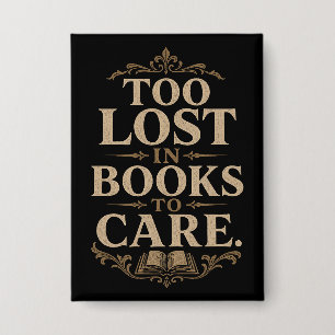 Dunkle Akademie Vintage-Leser Bücherliebhaber Button