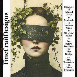 Dunkle akademische Frau in Augenbinde BE9 Decoupag Seidenpapier