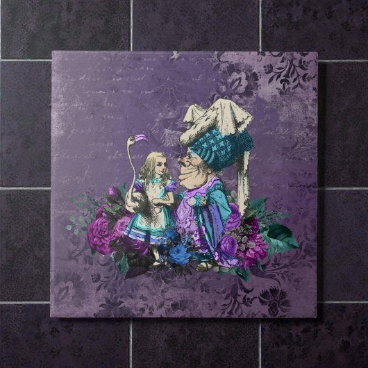 Dunkle Alice Rustikal Tiefes Violett Fliese