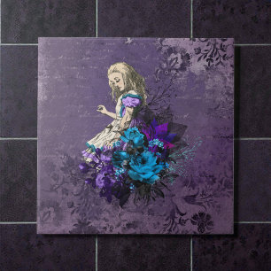 Dunkle Alice Rustikal Tiefes Violett Fliese