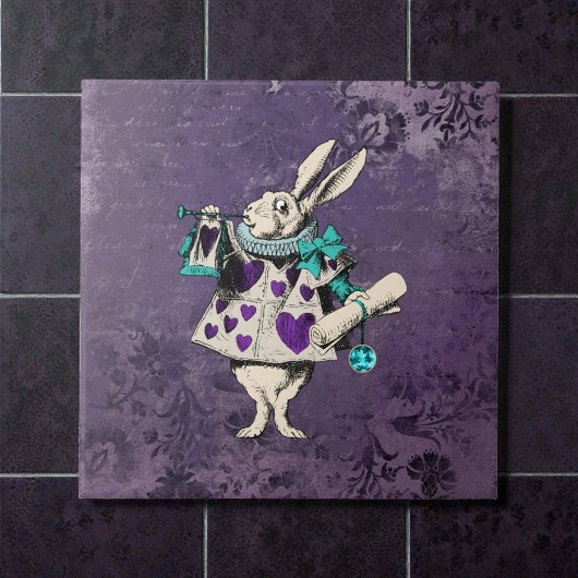 Dunkle Alice Rustikal Tiefpurpur Hase Fliese