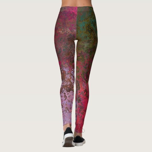 Dunkle Alkoholtinte Abstrakt Leggings (Rückseite)