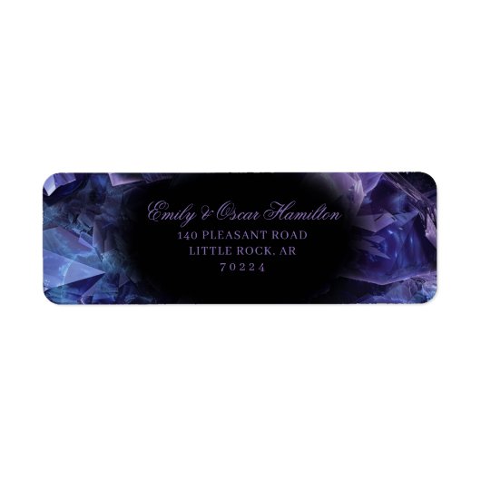 Dunkle Amethyst Boho Hexen Kristalle Rücksendeadre (Vorne)