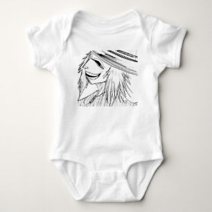 Dunkle Anime-Fantasy-Krähe-und-Dämon-Kunst Baby Strampler