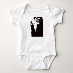 Dunkle Anime-Fantasy-Krähe-und-Dämon-Kunst Baby Strampler