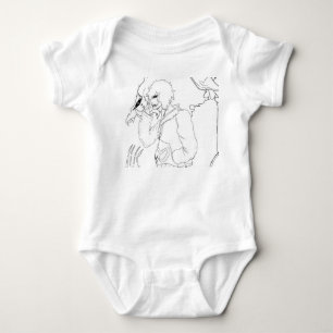 Dunkle Anime-Fantasy-Krähe-und-Dämon-Kunst Baby Strampler