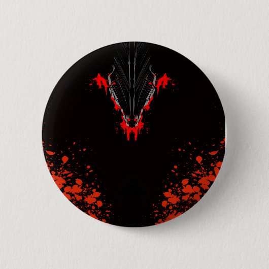 Dunkle Anime-Fantasy-Krähe-und-Dämon-Kunst Button (Vorderseite)