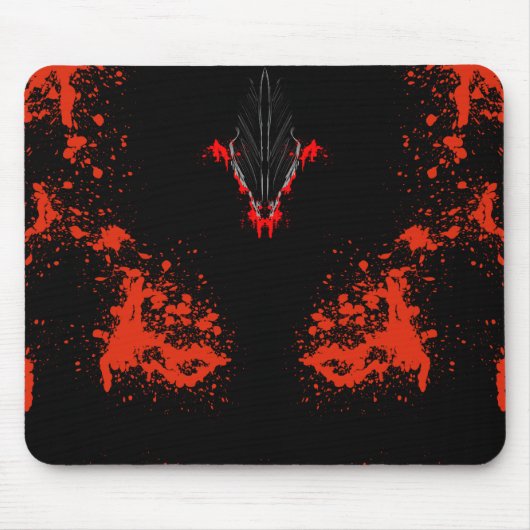 Dunkle Anime-Fantasy-Krähe-und-Dämon-Kunst Mousepad (Vorne)