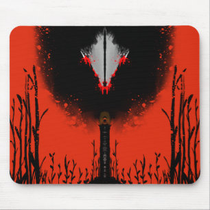 Dunkle Anime-Fantasy-Krähe-und-Dämon-Kunst Mousepad