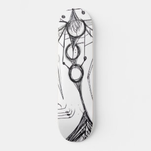 Dunkle Anime-Fantasy-Krähe-und-Dämon-Kunst Skateboard