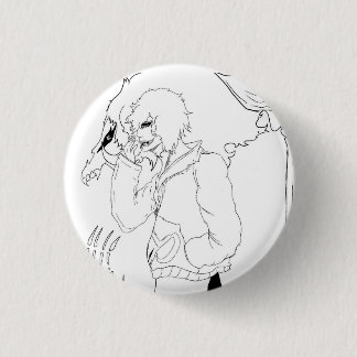Dunkle Anime-Fantasy-Krähe und Dämonenkunst Button