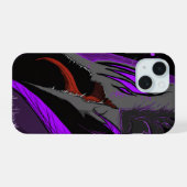 Dunkle Anime-Fantasy-Krähe und Dämonenkunst iPhone 15 Hülle (Rückseite (Horizontal))