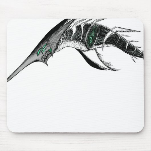 Dunkle Anime-Fantasy-Krähe und Dämonenkunst Mousepad (Vorne)