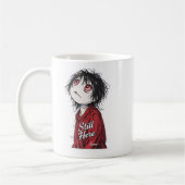 Dunkle Anime "Still Here" Ästhetik Gothic Illustra Kaffeetasse (Links)