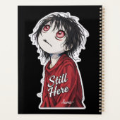 Dunkle Anime "Still Here" Ästhetik Gothic Illustra Planer (Rückseite)