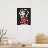 Dunkle Anime "Still Here" Ästhetik Gothic Illustra Poster (Küche)