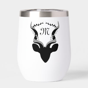 Dunkle Antelope-Silhouette mit angepasstem Monogra