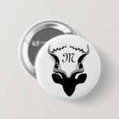 Dunkle Antelope-Silhouette mit angepasstem Monogra Button (Vorne & Hinten)