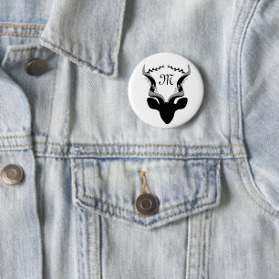 Dunkle Antelope-Silhouette mit angepasstem Monogra Button