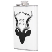 Dunkle Antelope-Silhouette mit angepasstem Monogra Flachmann (Links)
