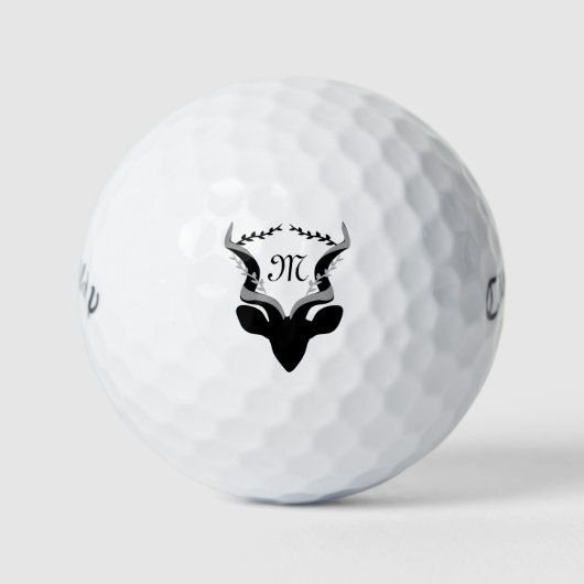 Dunkle Antelope-Silhouette mit angepasstem Monogra Golfball (Vorderseite)