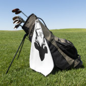 Dunkle Antelope-Silhouette mit angepasstem Monogra Golfhandtuch (Gras)