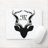 Dunkle Antelope-Silhouette mit angepasstem Monogra Mousepad (Mit Mouse)