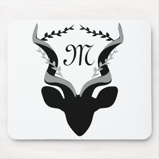 Dunkle Antelope-Silhouette mit angepasstem Monogra Mousepad (Vorne)