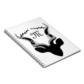 Dunkle Antelope-Silhouette mit angepasstem Monogra Notizblock (Rechte Seite)