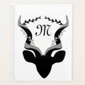 Dunkle Antelope-Silhouette mit angepasstem Monogra Planer (Vorderseite)