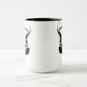 Dunkle Antelope-Silhouette mit angepasstem Monogra Tasse (Zentrum)