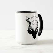 Dunkle Antelope-Silhouette mit angepasstem Monogra Tasse (VorderseiteRechts)