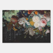 Dunkle Antike florale Stillleben Entdeckung Geschenkpapier Set (Vorderseite)