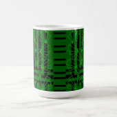 Dunkle Aqua Sea grüne Doodle Blume gestreift Kaffeetasse (Mittel)