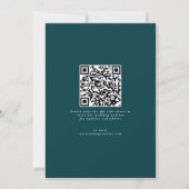 Dunkle Aquamarin Trendy Save the Date kein Foto QR (Rückseite)