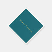 Dunkle Aquamarin- und Goldfarben Beruflich trendig Serviette (Ecke)